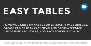 Easy Tables Table Manager for WPBakery