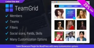 Team Grid – Team Member Showcase
  WordPress Plugin & Team Editor