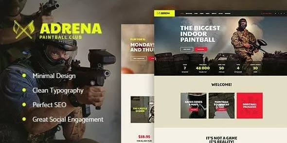 Adrena - Airsoft Club & Paintball WordPress Theme