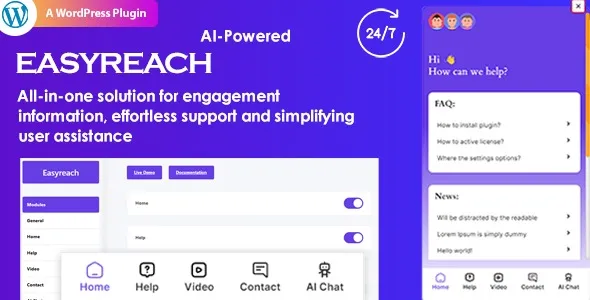 EasyReach - OpenAI Powered AI Chatbot, engage, convert and customer support solution