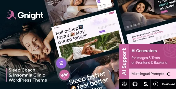 GNight - Sleep Coach & Insomnia Clinic WordPress Theme